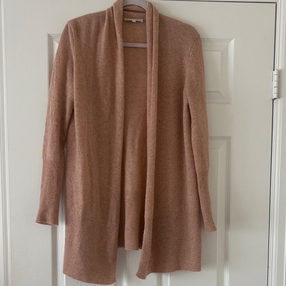 White + Warren Soft Pink Open Cardigan Cashmere Small